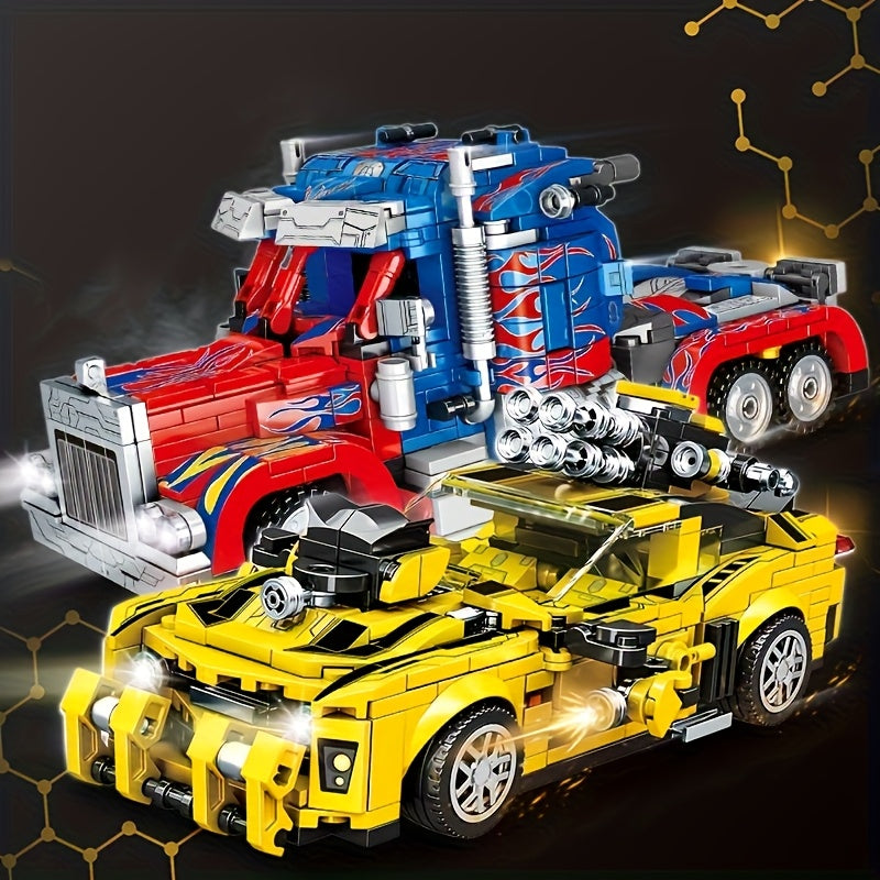 1300+ Pièces de Blocs de Construction ABS, Ensemble de Jouets de Construction, Kit de Construction de Modèle 2-en-1, Blocs de Construction Créatifs pour Adultes pour la Décoration de la Maison, Cadeaux Idéaux pour Noël, Halloween, Thanksgiving