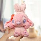 MINISO Stitch & Angel Sakura Peluches – Mignons oreillers de couple de dessins animés en 3D, parfaits pour la décoration de la chambre des enfants, la Saint-Valentin, Noël, Halloween, Pâques et les cadeaux d'anniversaire