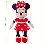 1pc Oreiller de Mickey et Minnie Mouse - Grand, doux peluche en polyester avec robes rouges et chaussures jaunes, idéal pour les mariages, les anniversaires, les cadeaux de Noël, les décorations de fête | Design ludique | Texture douce
