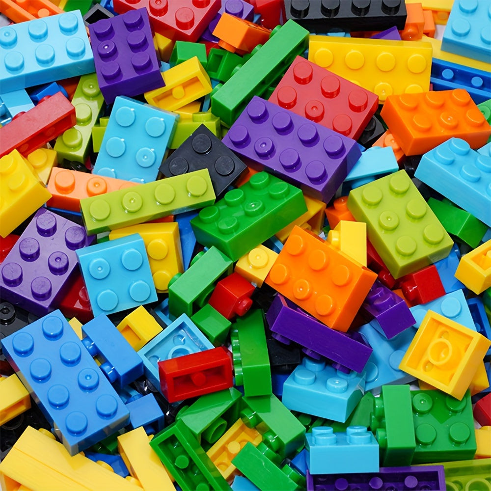 1200pcs Ensemble de blocs de construction pour enfants, briques à grains fins, formes de couleurs aléatoires, jouet éducatif, parfait pour Thanksgiving, Noël, cadeau d'anniversaire pour garçons et filles, matériau plastique durable