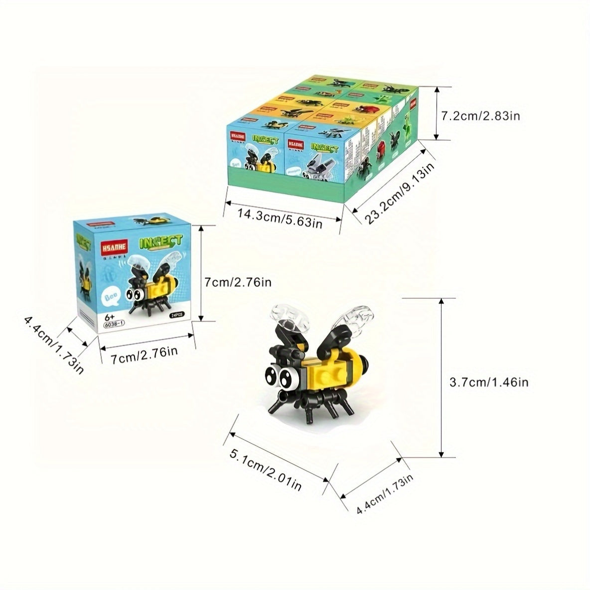 Un ensemble de 10 blocs de construction d'insectes, avec des modèles d'animaux comme des abeilles, des coccinelles, des lucioles, des libellules, des araignées et des scorpions, est un cadeau parfait pour les jeunes.