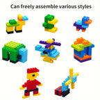 1200pcs Blocs de Construction Éducatifs pour Enfants, Jouets Puzzle, Blocs de Construction à Brancher, Adaptés pour Thanksgiving, Halloween, Noël, Cadeaux d'Anniversaire pour Garçons et Filles, Couleurs et Formes de Grains Aléatoires