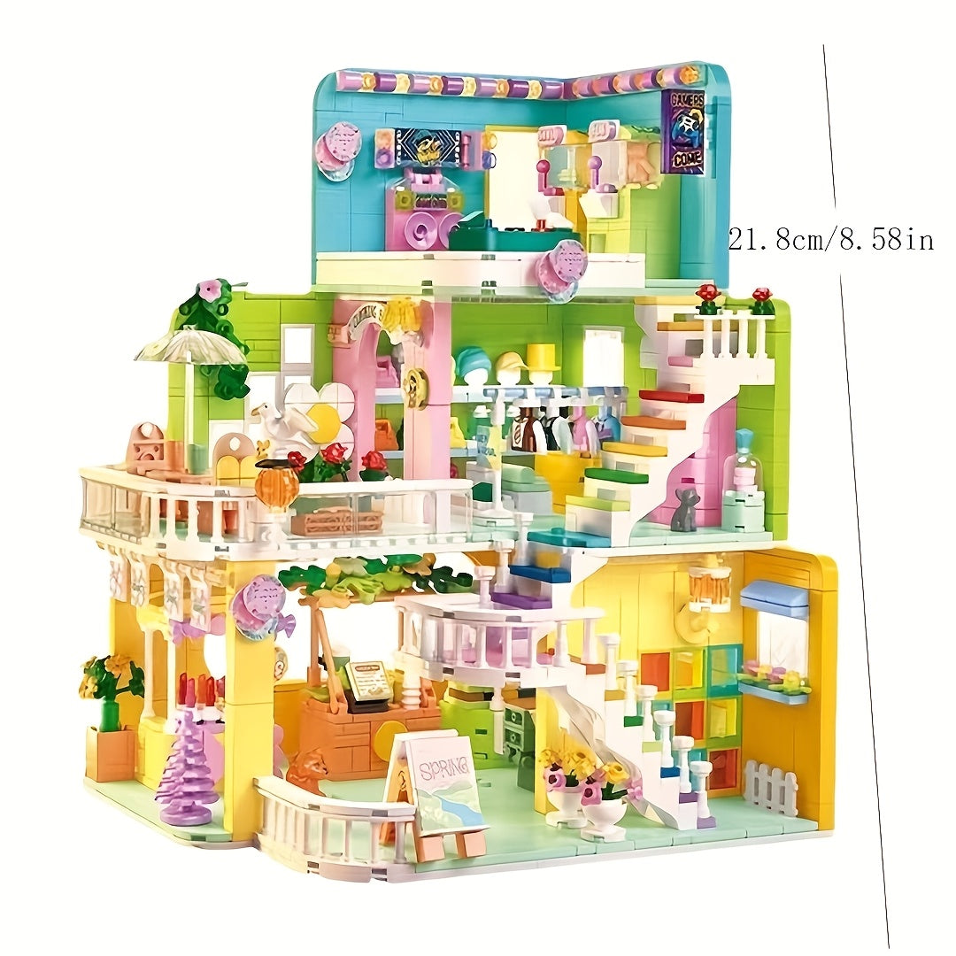 1435 pièces de blocs de construction sur le thème du cinéma, modèle de scène de rue de la maison verte, jouet de construction en plastique ABS, Saint-Valentin, Halloween, Thanksgiving, Noël, anniversaire, cadeau de l'année du dragon