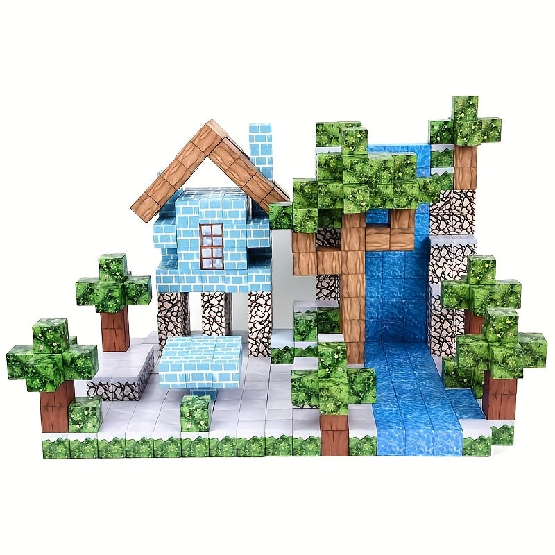 Jeu de jouets magnétiques créatifs, idéal pour construire et inventer, cadeau parfait pour Noël ou Halloween pour enfants - Comprend 100 blocs de construction magnétiques