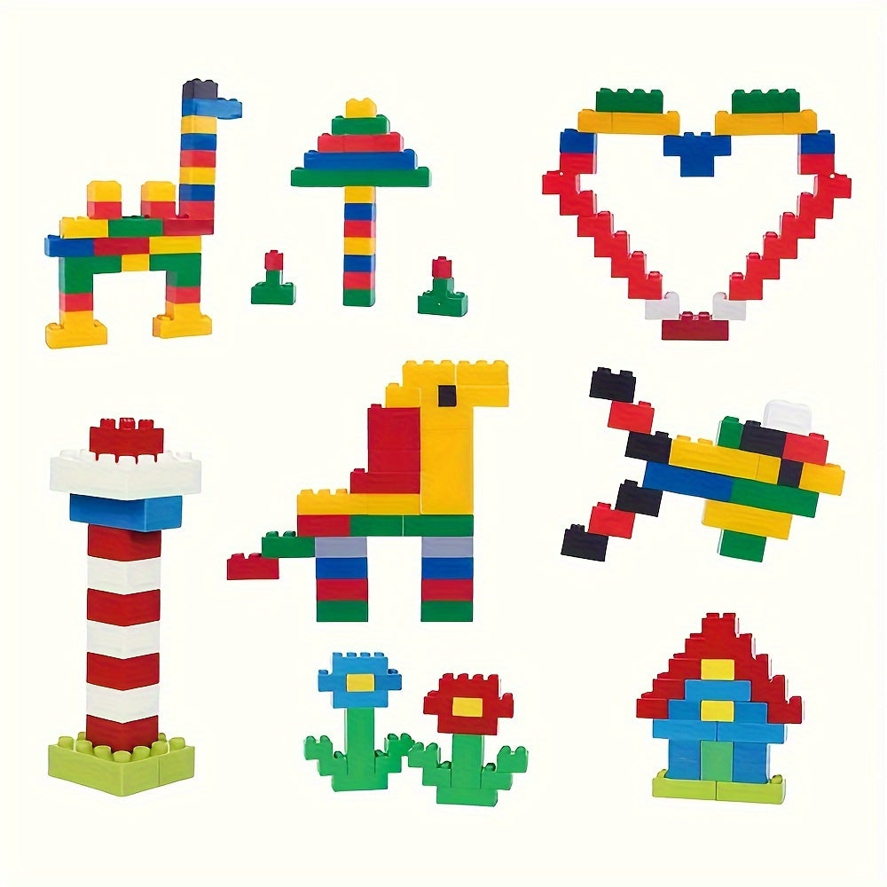 1200pcs Ensemble de blocs de construction pour enfants, briques à grains fins, formes de couleurs aléatoires, jouet éducatif, parfait pour Thanksgiving, Noël, cadeau d'anniversaire pour garçons et filles, matériau plastique durable