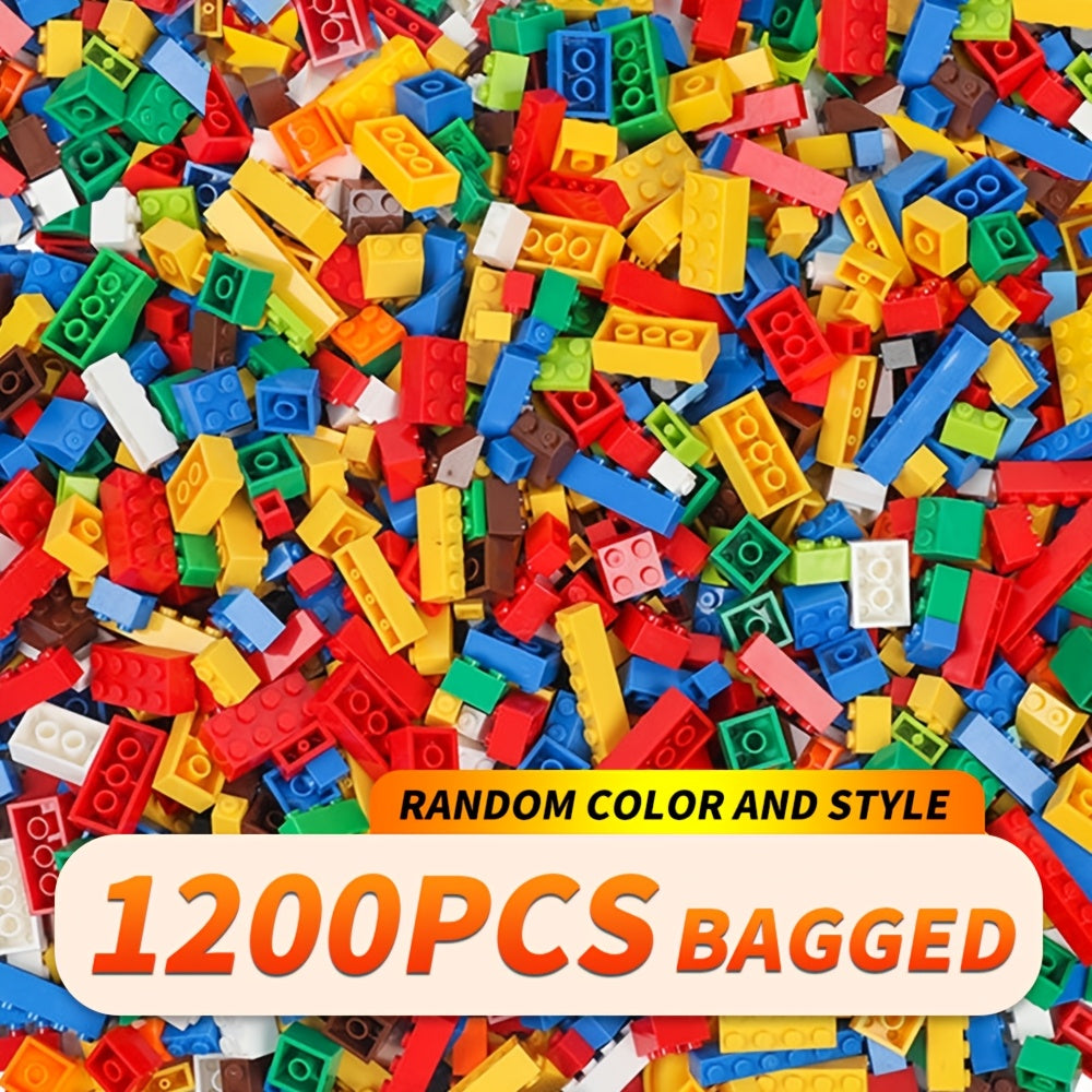 1200pcs Blocs de Construction Éducatifs pour Enfants, Jouets Puzzle, Blocs de Construction à Brancher, Adaptés pour Thanksgiving, Halloween, Noël, Cadeaux d'Anniversaire pour Garçons et Filles, Couleurs et Formes de Grains Aléatoires