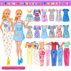 91 pièces de mode pour poupée de 11.5 pouces avec accessoires et placard, robes de princesse, robes à la mode, tenues, maillots de bain, chaussures, cintres, jouets d'habillage de poupée pour filles enfants tout-petits cadeaux de jouets
