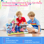 cadeaux pour la Journée Internationale de l'Enfance, 100pcs Blocs Magnétiques - Jouets Créatifs Magnétiques, Ensemble de Jouets à Aimants, Jouets Architecturaux Cubiques Cadeau de Noël Halloween