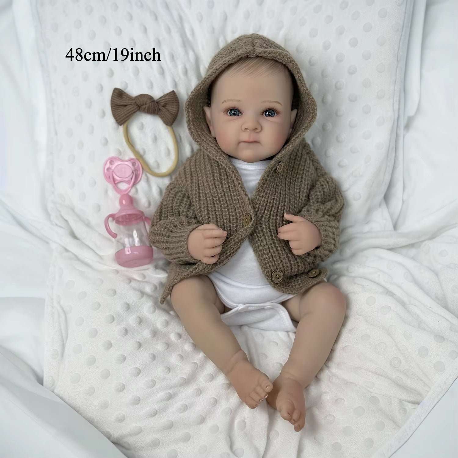 Poupée reborn en vinyle complet de 19 pouces (48 cm) pour jeune fille, jouet artisanal de mode pour cadeau d'anniversaire pour enfant, jouet de bain