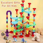 Jeu de construction de parcours de marbre MAYAPHILOS 144pièces, jeu éducatif de blocs de construction pour enfants, filles et garçons, cadeau de Noël et d'anniversaire, résine ABS, couleurs assorties, amusement ludique