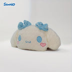 Pour l'oreiller en peluche for cinnamoroll - Coussin de chien de dessin animé mignon avec nœud bleu et yeux de cœur, tissu blanc doux, parfait pour la décoration de la chambre et du salon, cadeau idéal pour un couple ou les vacances, oreiller mignon