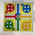 Une version simplifiée de l'échecs volants à quatre personnes avec 16 pièces d'échecs + tapis d'échecs + dés, un design polyvalent et léger pour le divertissement à tout moment et n'importe où.
