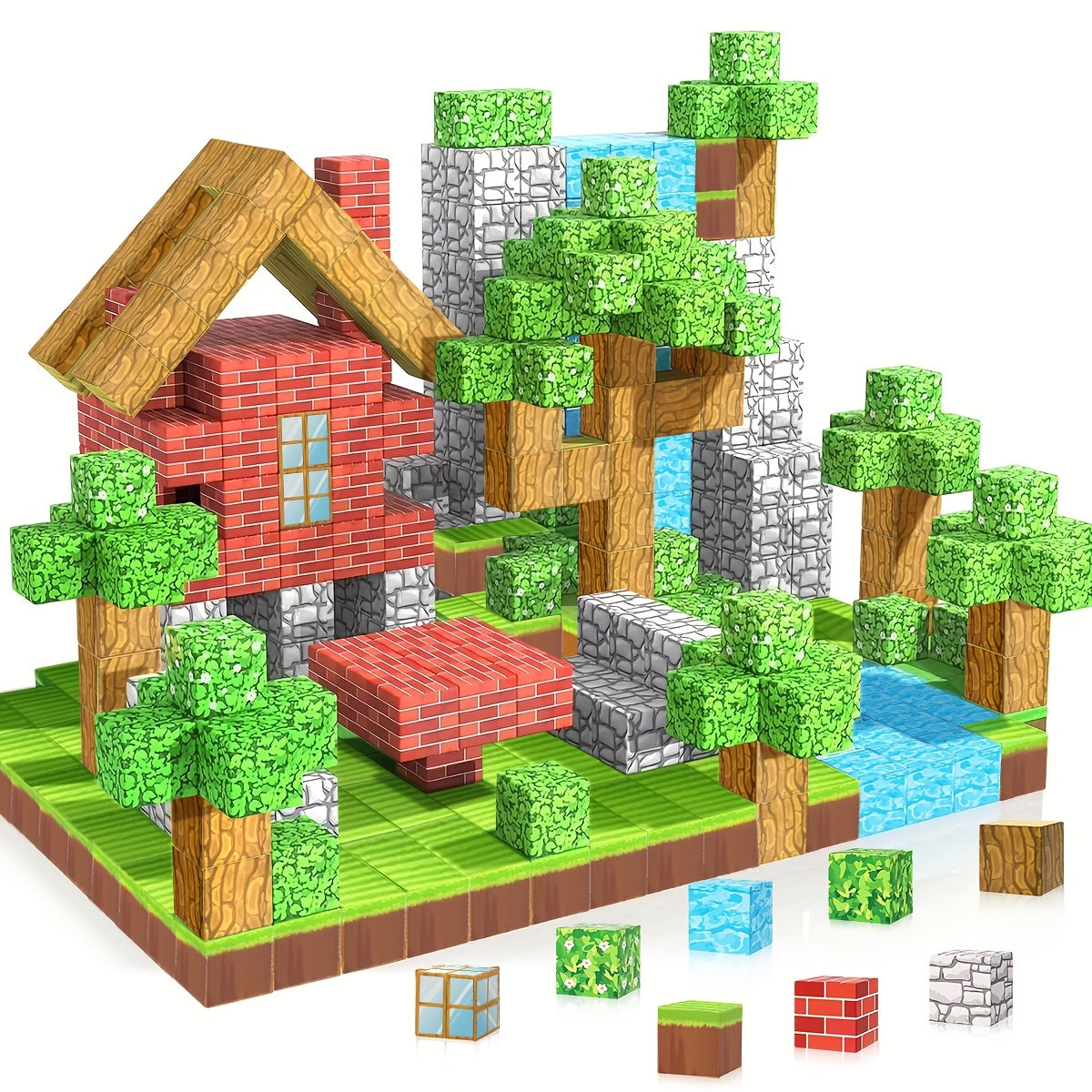 100 pièces de Blocs de Construction Magnétiques CoolNuro, Jouets Éducatifs en ABS, Jeu Sensoriel STEM, Idéal pour les 3-6 Ans, Cadeaux Créatifs pour Anniversaire, Noël