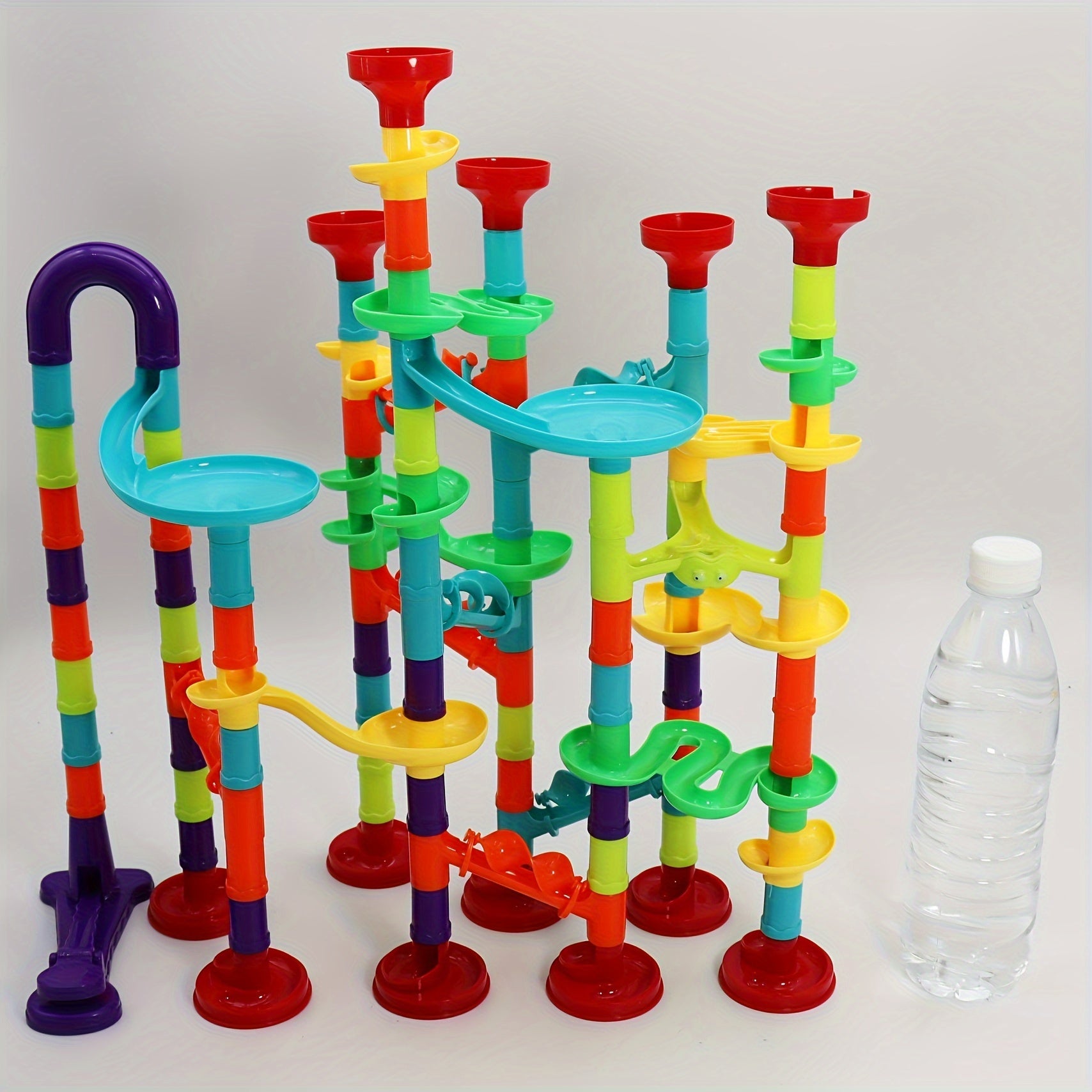 Jeu de construction de parcours de marbre MAYAPHILOS 144pièces, jeu éducatif de blocs de construction pour enfants, filles et garçons, cadeau de Noël et d'anniversaire, résine ABS, couleurs assorties, amusement ludique