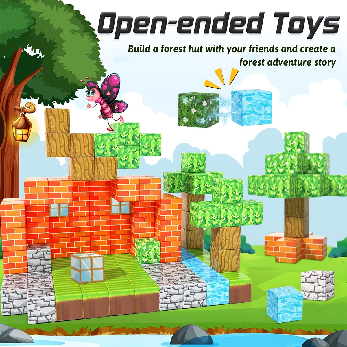 100 pièces de Blocs de Construction Magnétiques CoolNuro, Jouets Éducatifs en ABS, Jeu Sensoriel STEM, Idéal pour les 3-6 Ans, Cadeaux Créatifs pour Anniversaire, Noël