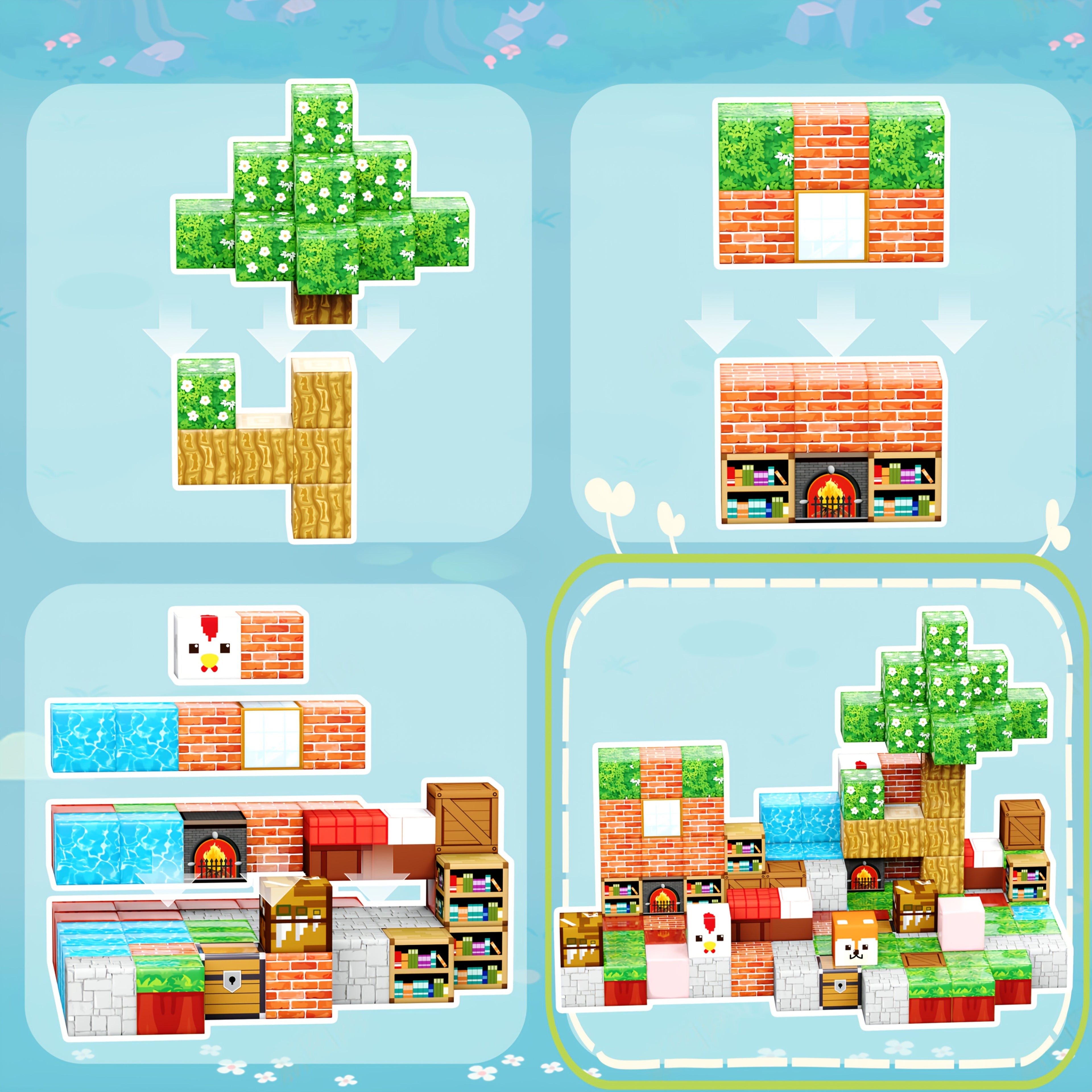 Le Jeu de Blocs de Construction Magnétiques est un Ensemble Soigneusement Conçu de Tuiles Architecturales, Parfait comme Jouet pour Garçons et Filles de 3 à 10 Ans. Aidez les Enfants à Apprendre tout en S'amusant