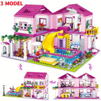 Villa de Vacances d'Été avec Vue sur la Rue de la Ville - Château en Briques à Assembler - Piscine - Jouet DIY pour Filles - Cadeau d'Anniversaire ou de Noël pour Enfants