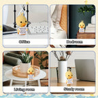 Jouet Canard Crochet Joyeux avec Carte Inspirante - Poupée en Laine Tricotée à la Mode Mignonne pour Émotions Positives, Parfaite pour Cadeaux de Noël et d'Anniversaire, Décorations de Fête