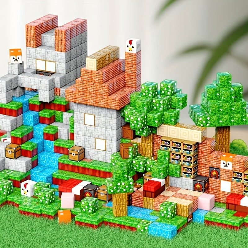 Le Jeu de Blocs de Construction Magnétiques est un Ensemble Soigneusement Conçu de Tuiles Architecturales, Parfait comme Jouet pour Garçons et Filles de 3 à 10 Ans. Aidez les Enfants à Apprendre tout en S'amusant