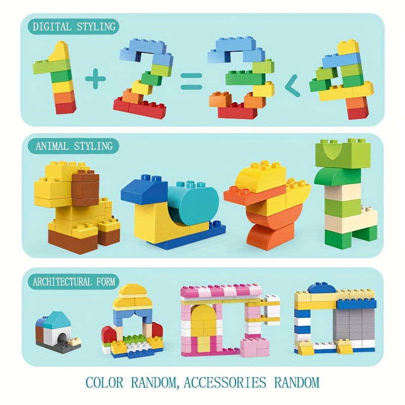 1500g Grand Blocs de Construction pour Enfants, Grandes Briques de Construction, Jouets Éducatifs Créatifs pour Enfants, Cadeau Idéal pour Garçons et Filles de 3 à 6 Ans, Matériau ABS Durable